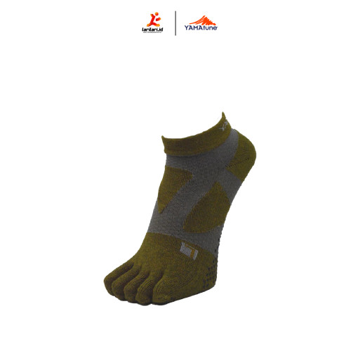 YAMAtune - Spider Arch Short - 5 Toe - Anti-Slip Dots - Heather Khaki YAMAtune - Spider Arch Short - 5 Toe - Anti-Slip Dots - Heather Khaki